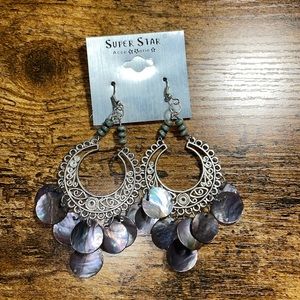 Multicolor silver earrings